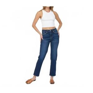 NEW MICA DENIM women's monfil straight leg wedge pants in dark blue